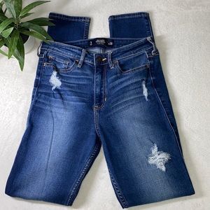 Hollister Super Skinny High Rise Distressed Jeans